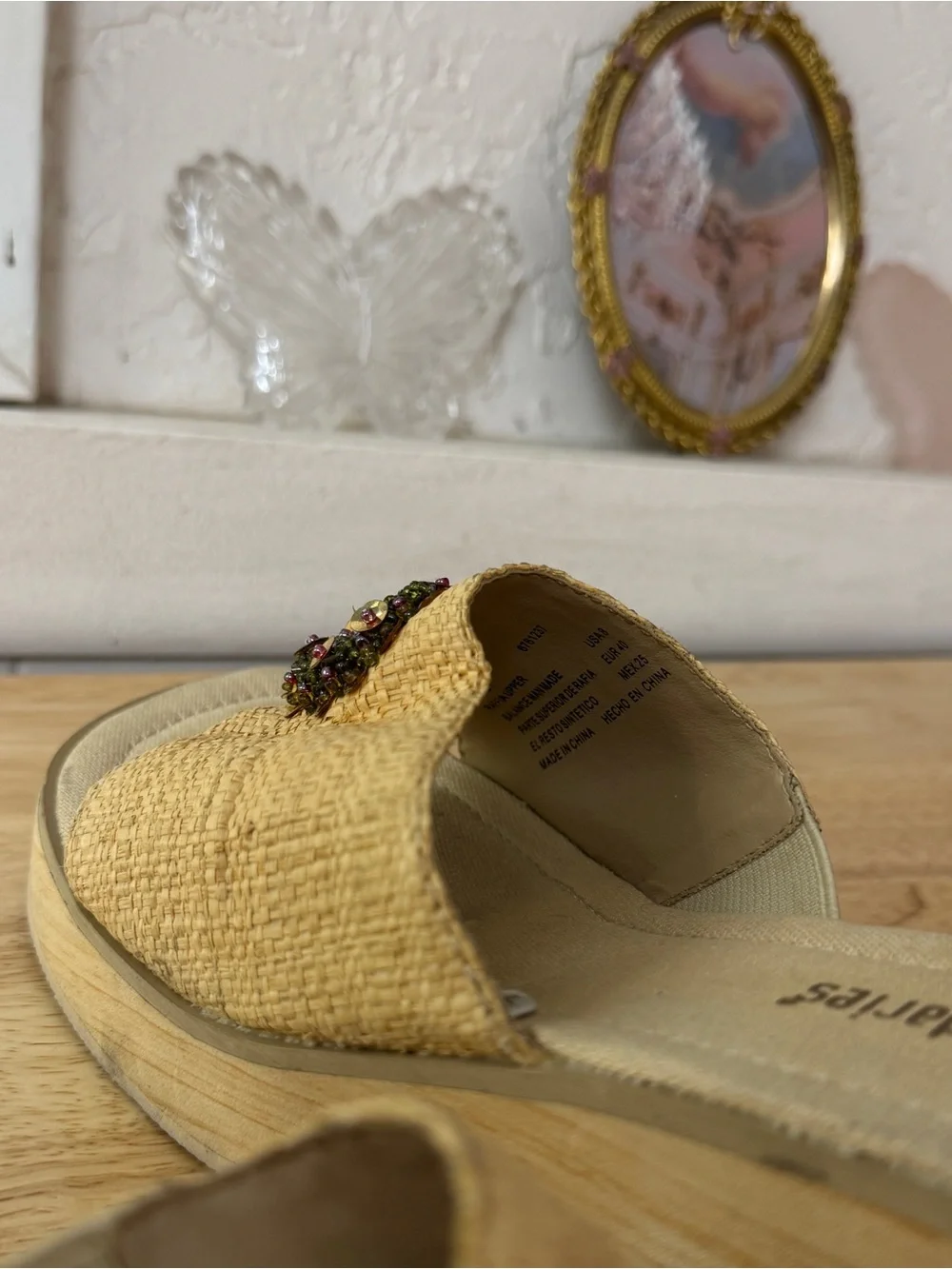 No Boundaries Cut Out Platform Wedge Slide Sandals Size 8 Y2K Cottagecore